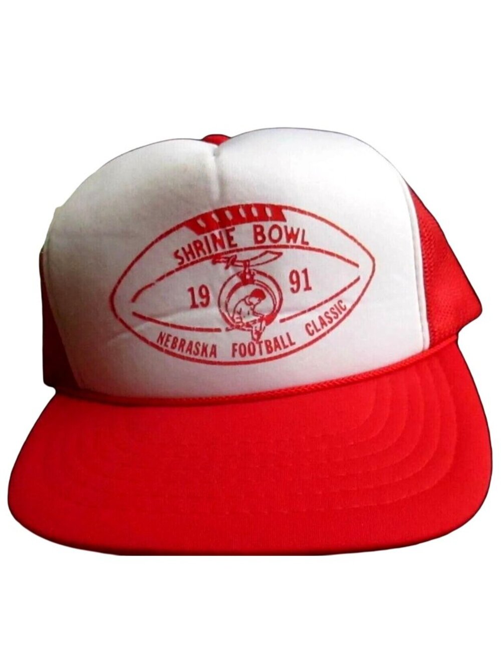 MASONIC SHRINER trucker Skater Cap  NEBRASKA FOOTBALL NOS True Vtg 90s 1991 OSFA